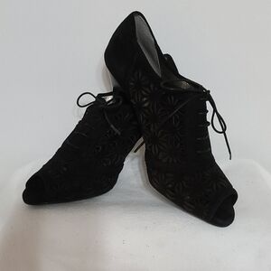A. Marinelli laser cut peep toe heels size 6
